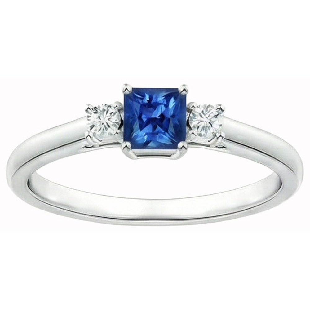 natural round sapphire 1.65ct ring top view