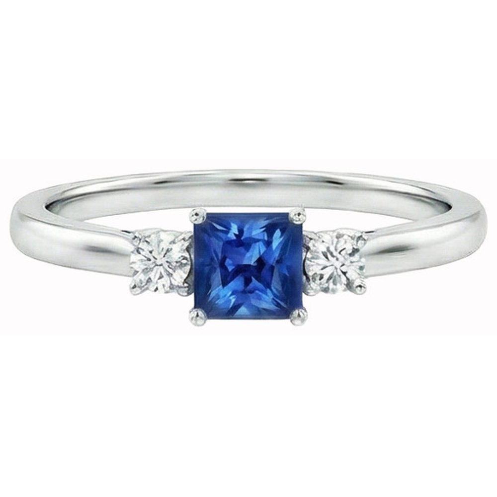 natural round sapphire 1.65ct ring side angle