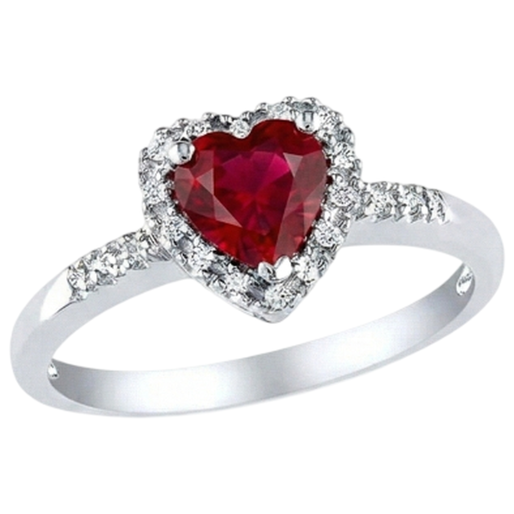 natural round ruby 1.50ct ring front view