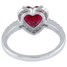 natural round ruby 1.50ct ring on white background