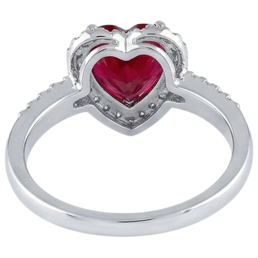 natural round ruby 1.50ct ring on white background