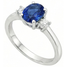 1.70 Carats Ceylon Sapphire Natural Earth Mined DIAMOND ( NOT LAB GROWN )s Ring White Gold 14K