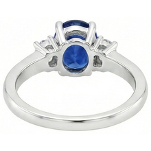 1.70 Carats Ceylon Sapphire Natural Earth Mined DIAMOND ( NOT LAB GROWN )s Ring White Gold 14K