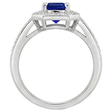 1.70 Carats Emerald Cut Ceylon Sapphire Natural Earth Mined DIAMOND ( NOT LAB GROWN ) Ring White Gold 14K