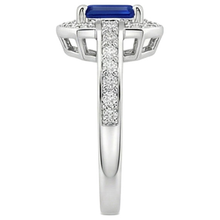1.70 Carats Emerald Cut Ceylon Sapphire Natural Earth Mined DIAMOND ( NOT LAB GROWN ) Ring White Gold 14K