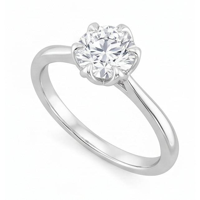 1.70 Ct Solitaire Sparkling Round Cut Natural Earth Mined Diamond Wedding Ring White Gold