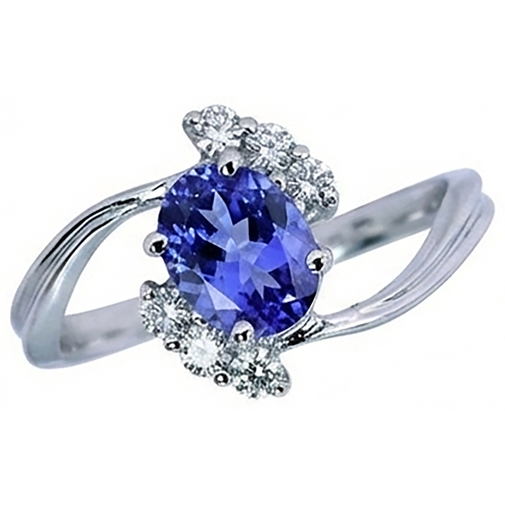 1.75 Carat Oval Tanzanite & Round Natural Earth Mined DIAMOND ( NOT LAB GROWN )s Ring Gemstone Jewellery