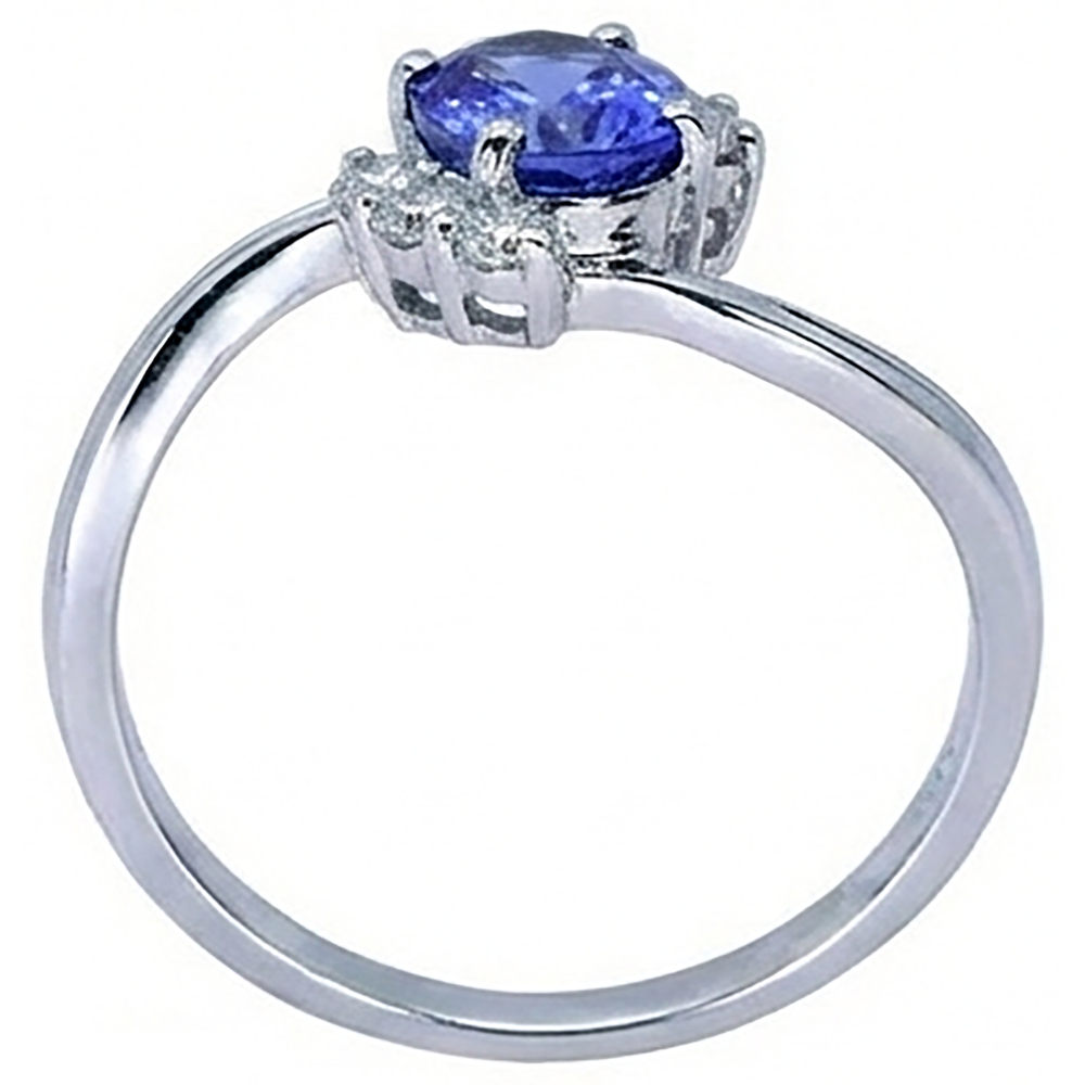 1.75 Carat Oval Tanzanite & Round Natural Earth Mined DIAMOND ( NOT LAB GROWN )s Ring Gemstone Jewellery