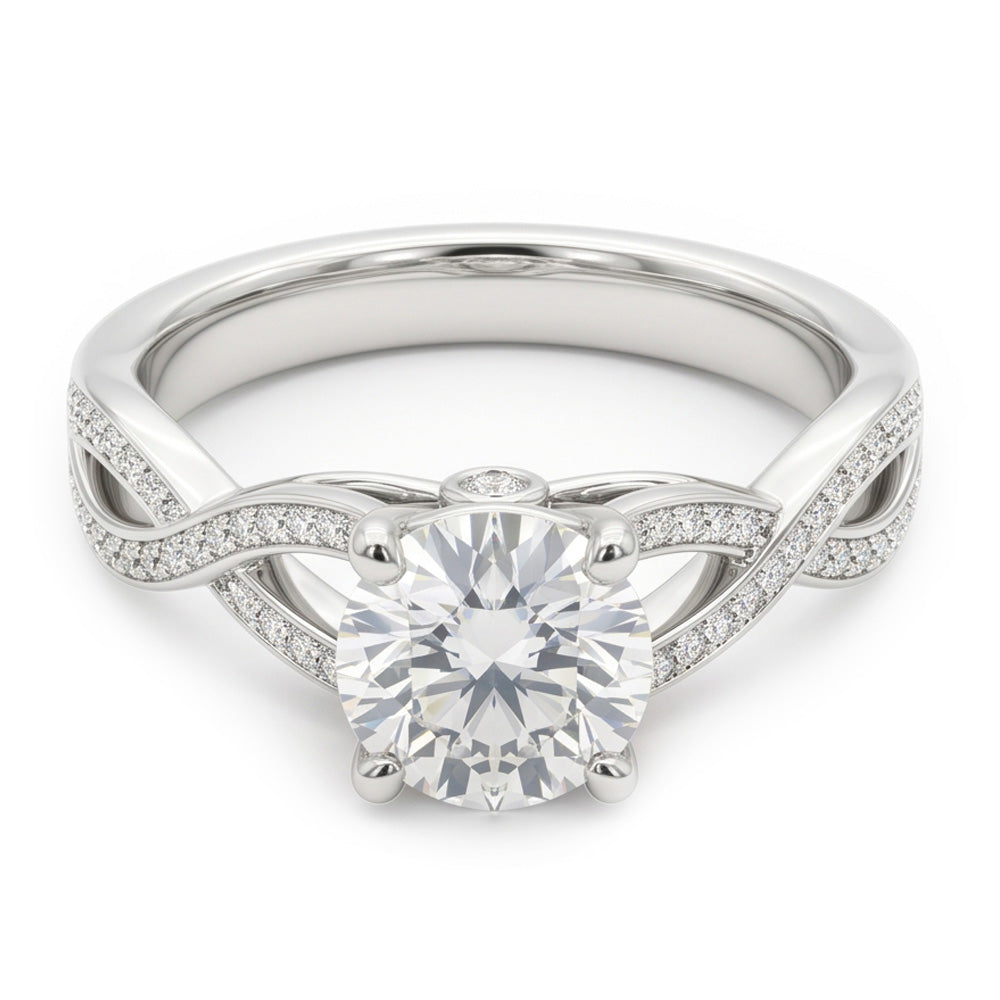 1.75 Carats Natural Earth Mined Diamond Anniversary Ring 14K White Gold