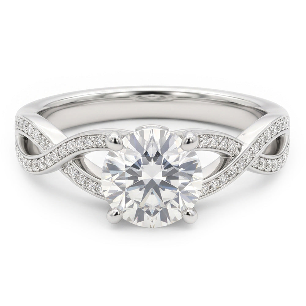 1.75 Carats Natural Earth Mined Diamond Anniversary Ring 14K White Gold