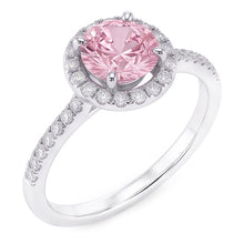 1.75 Carats Pink Sapphire & Natural Earth Mined Diamond Gemstone Engagement Ring