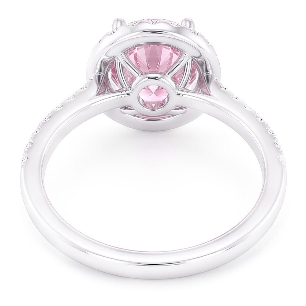 1.75 Carats Pink Sapphire & Natural Earth Mined Diamond Gemstone Engagement Ring