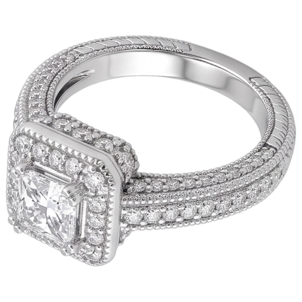 1.75 Carats Real Natural Earth Mined Diamond Engagement Ring Pave Setting Milgrain Jewellery New
