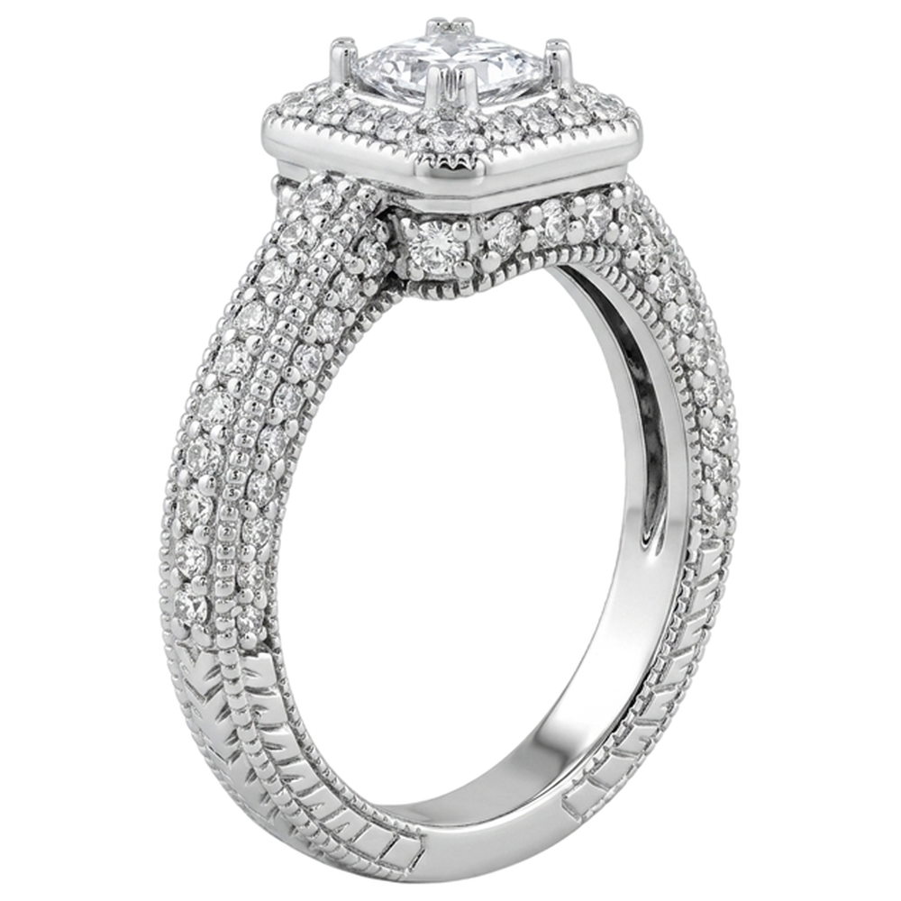 1.75 Carats Real Natural Earth Mined Diamond Engagement Ring Pave Setting Milgrain Jewellery New