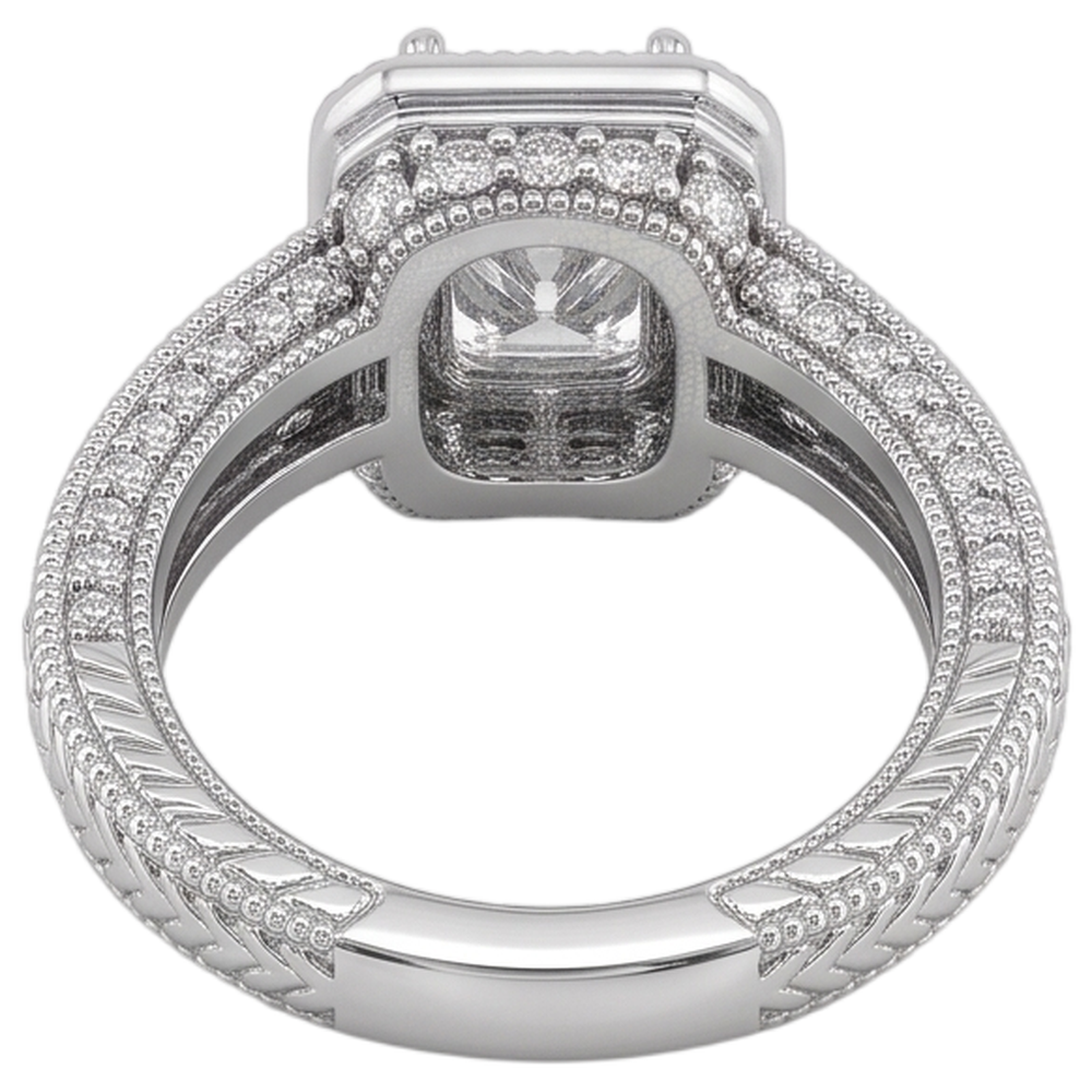 1.75 Carats Real Natural Earth Mined Diamond Engagement Ring Pave Setting Milgrain Jewellery New