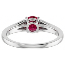 1.75 Carats Split Shank Round Ruby Ring White Gold 14K