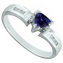 1.75 Carats Trillion AAA Tanzanite Natural Earth Mined DIAMOND ( NOT LAB GROWN )s Fancy Ring White Gold 14K