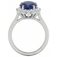 1.75 Ct Blue Pear Cut Sapphire With Natural Earth Mined Diamond Ring Lady Gold