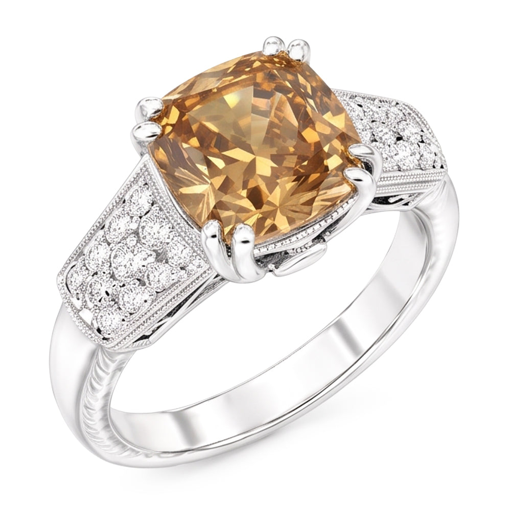 1.75 Ct Cushion Cut Natural Earth Mined Diamond Ring Gemstone 14K White Gold