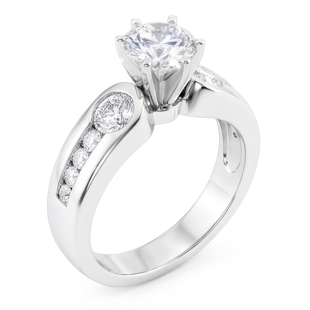 1.75 Ct. Genuine Natural Earth Mined Diamonds Three Stone Ring Engagement White Gold Jewellery