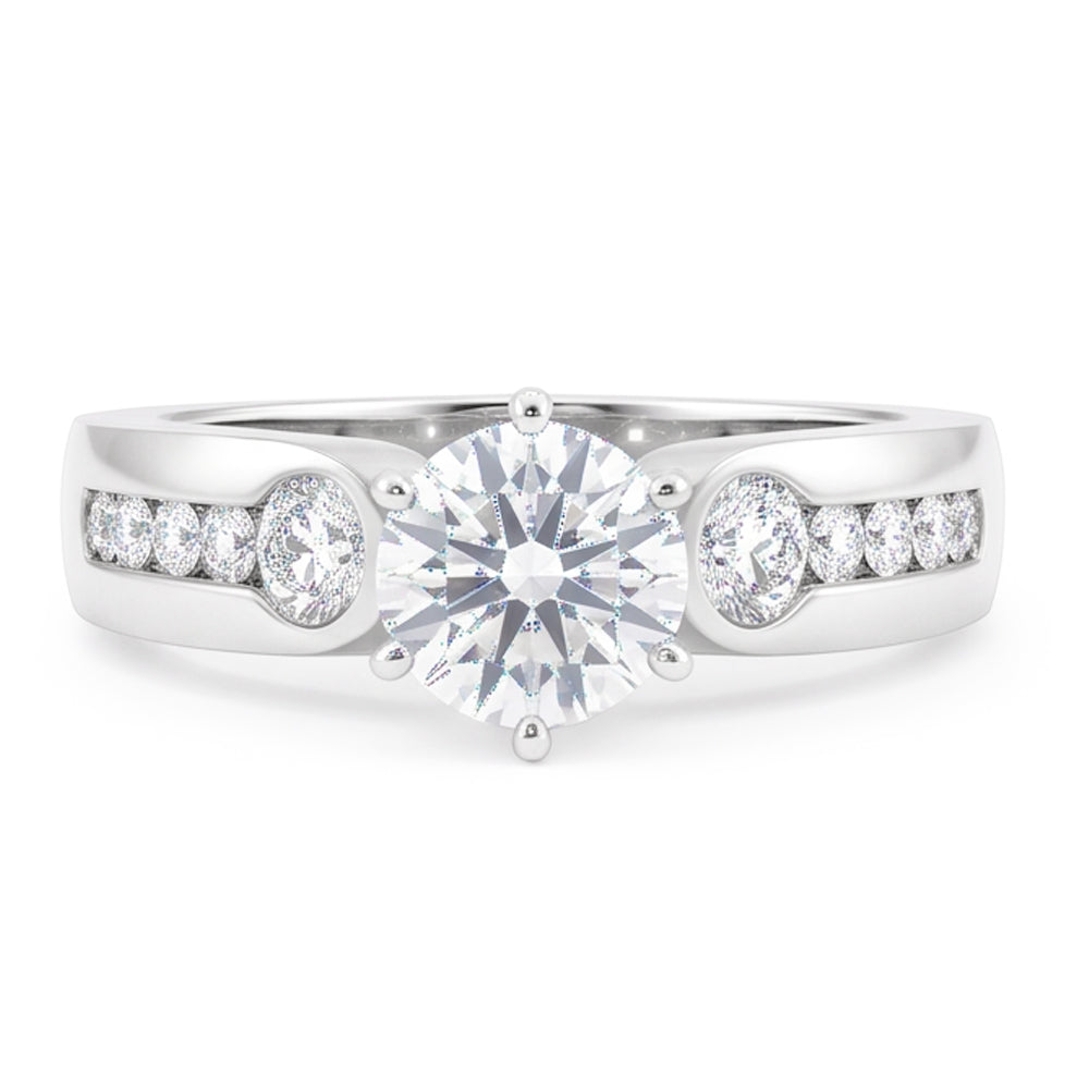 1.75 Ct. Genuine Natural Earth Mined Diamonds Three Stone Ring Engagement White Gold Jewellery