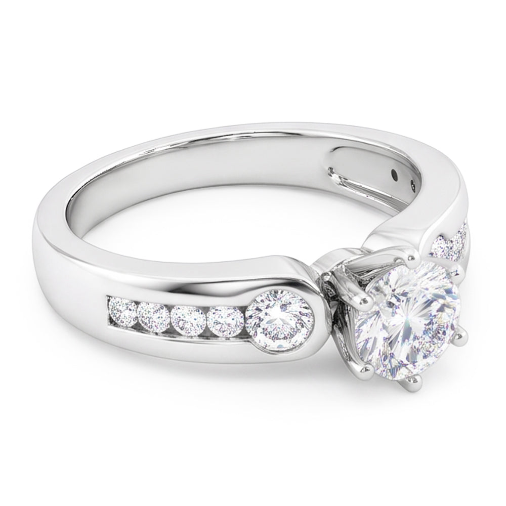 1.75 Ct. Genuine Natural Earth Mined Diamonds Three Stone Ring Engagement White Gold Jewellery