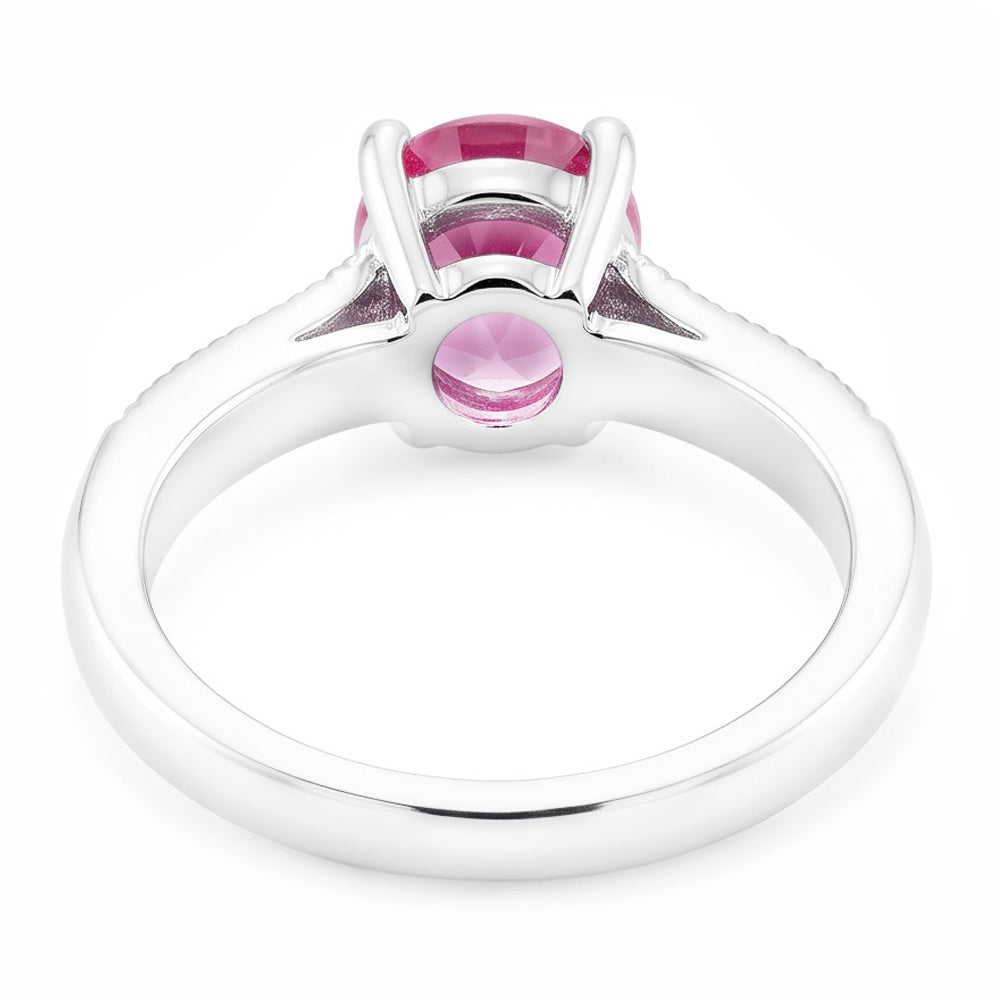 1.75 Ct Oval Pink Sapphire Natural Earth Mined Diamond Vintage Style Wedding Ring Gold