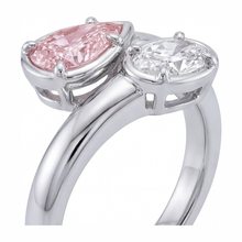 Lab Grown Pink Diamond 1.75 Carat Oval Bypass Ring 14K White Gold