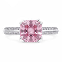 1.76 Carats Round Pink Sapphire Center Anniversary Gemstone Ring