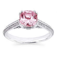 1.76 Carats Round Pink Sapphire Center Anniversary Gemstone Ring