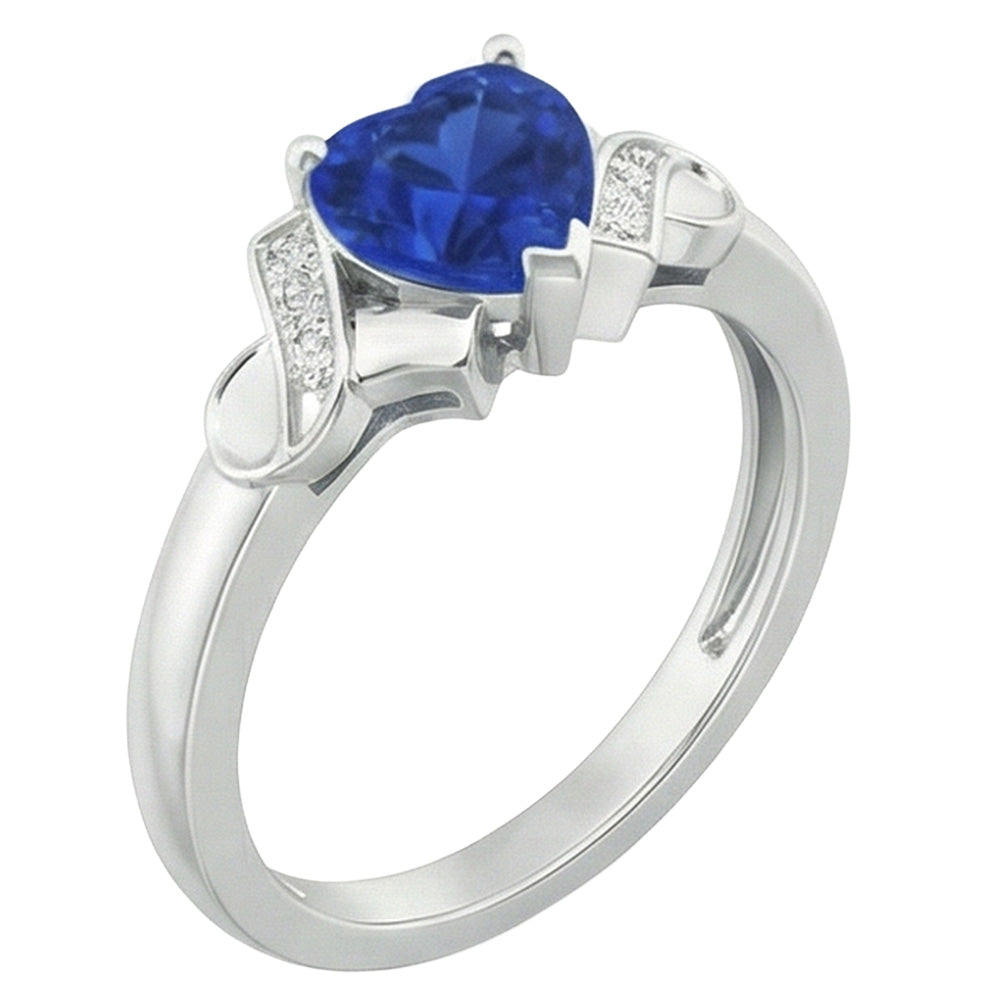 natural round sapphire 1.80ct ring front view