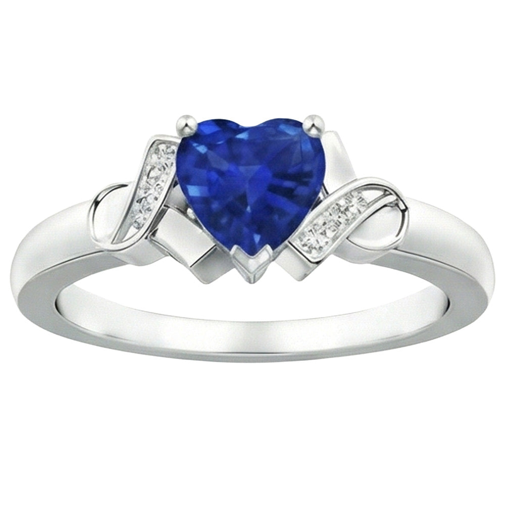 natural round sapphire 1.80ct ring side angle