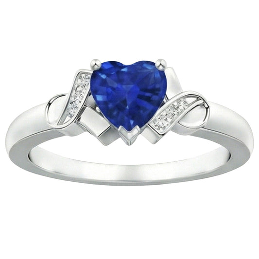 natural round sapphire 1.80ct ring side angle