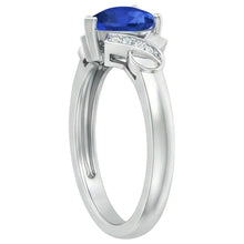 natural round sapphire 1.80ct ring close up detail