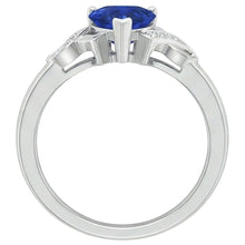 natural round sapphire 1.80ct ring profile view