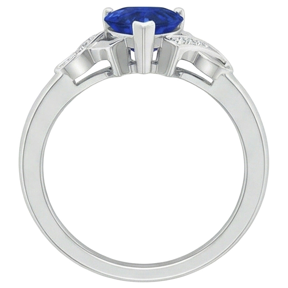 natural round sapphire 1.80ct ring profile view