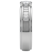 1.85 Carats Natural Earth Mined Diamond White Gold 14K Men's Ring Half Bezel Set