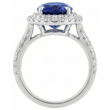 1.85 Carats Oval Cut Tanzanite And Natural Earth Mined Diamond Wedding Ring White Gold 14K