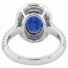 1.85 Carats Oval Cut Tanzanite And Natural Earth Mined Diamond Wedding Ring White Gold 14K