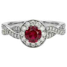 natural round ruby 1.85ct ring side angle