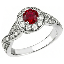natural round ruby 1.85ct ring close up detail