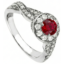 natural round ruby 1.85ct ring top view