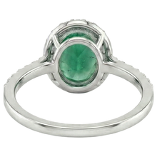 1.85 Ct Oval Cut Green Emerald With Natural Earth Mined Diamond Wedding Ring