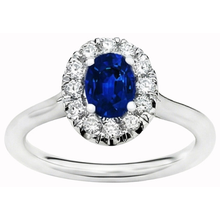 1.85 Ct Oval Round Cut Sri Lanka Sapphire Natural Earth Mined Diamond Ring