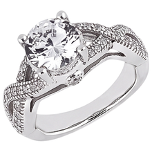 1.87 Carats Real Natural Earth Mined Diamond Engagement Ring Twisted Shank Round Cut