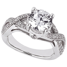 1.87 Carats Real Natural Earth Mined Diamond Engagement Ring Twisted Shank Round Cut