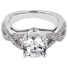 1.87 Carats Real Natural Earth Mined Diamond Engagement Ring Twisted Shank Round Cut