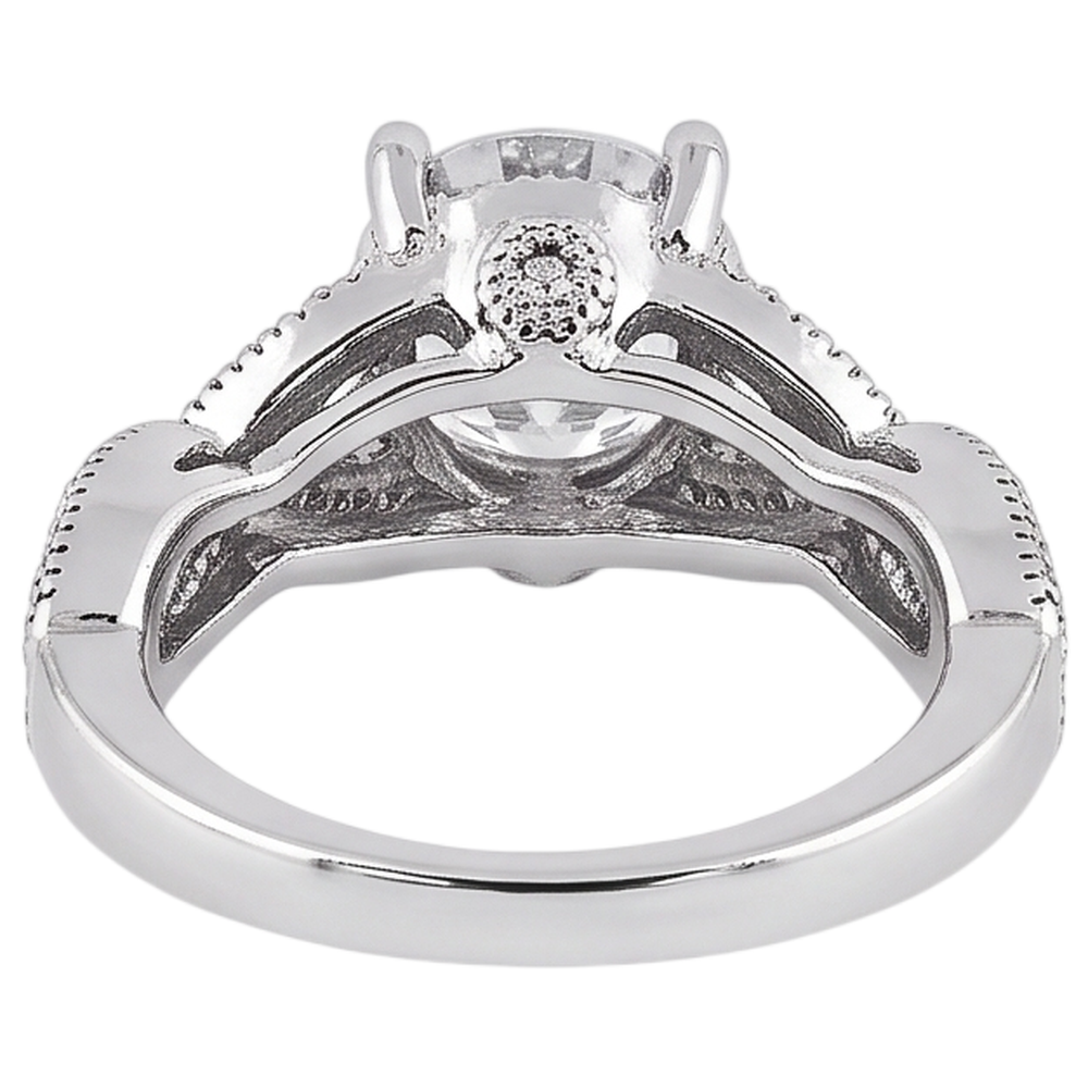 1.87 Carats Real Natural Earth Mined Diamond Engagement Ring Twisted Shank Round Cut