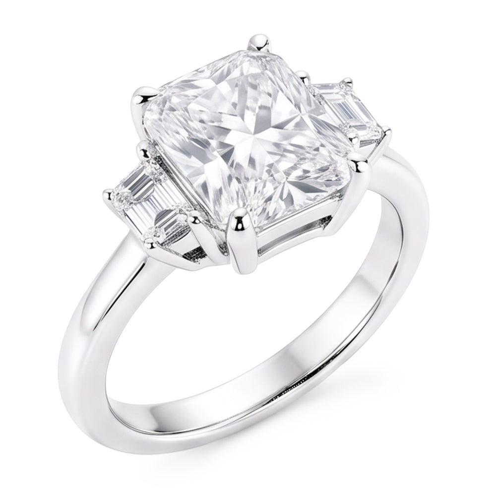 1.91 Carat Cushion Real Natural Earth Mined DIAMOND ( NOT LAB GROWN ) Three 3 Stone Ring Gold New