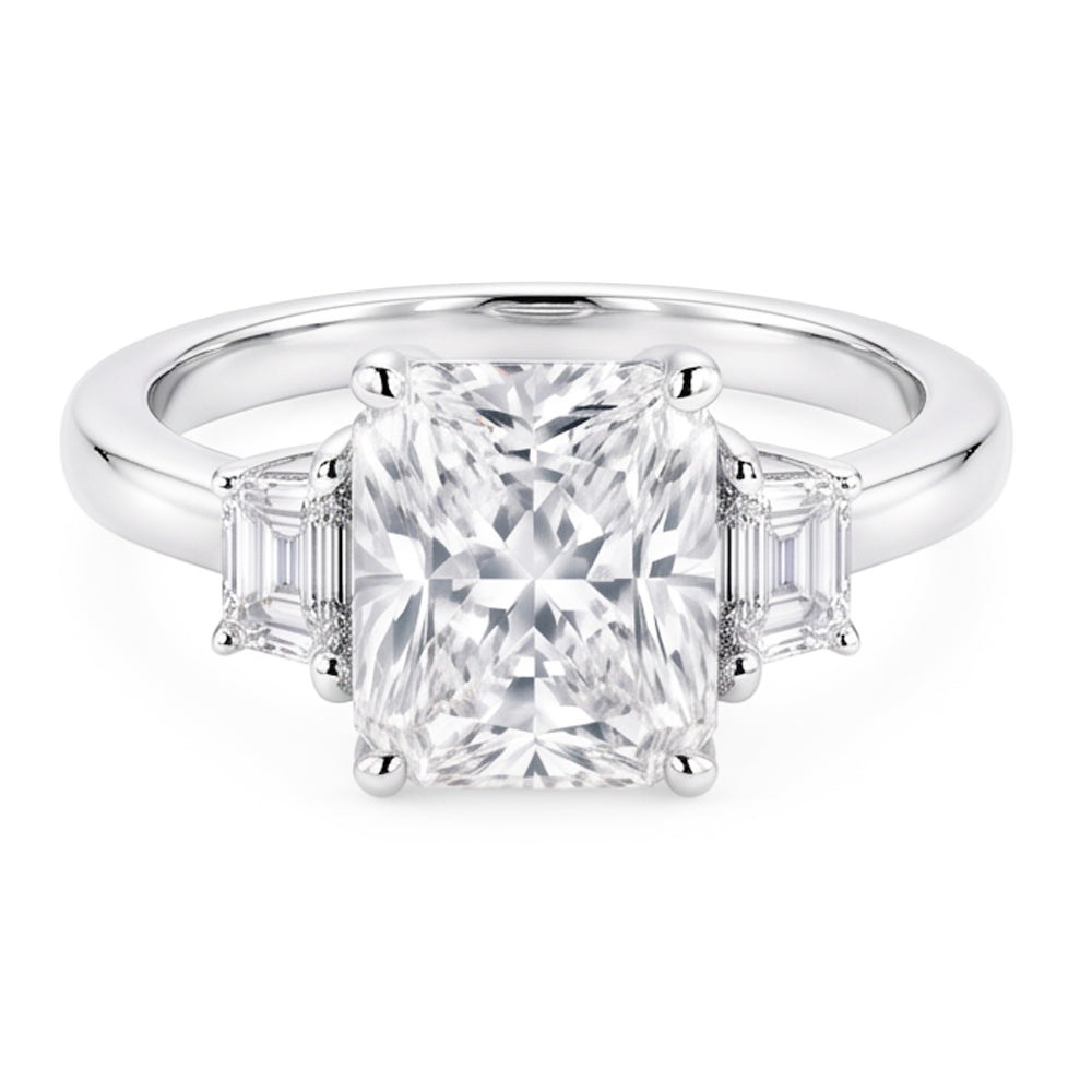 1.91 Carat Cushion Real Natural Earth Mined DIAMOND ( NOT LAB GROWN ) Three 3 Stone Ring Gold New